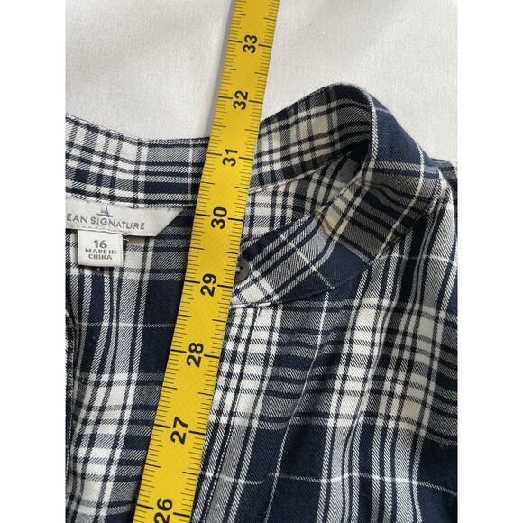 LL‎ Bean Signature Women's Plaid Layered Button Up Shirt Size 16 Preppy Classic - Picture 12 of 12